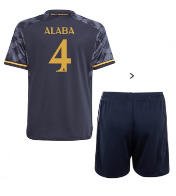 Real Madrid David Alaba #4 Koszulka Wyjazdowych Dziecięca 2023-24 Krótki Rękaw (+ Krótkie spodenki)